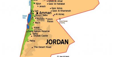 Jordan kota-kota di peta