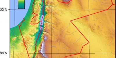 Peta topografi Jordan