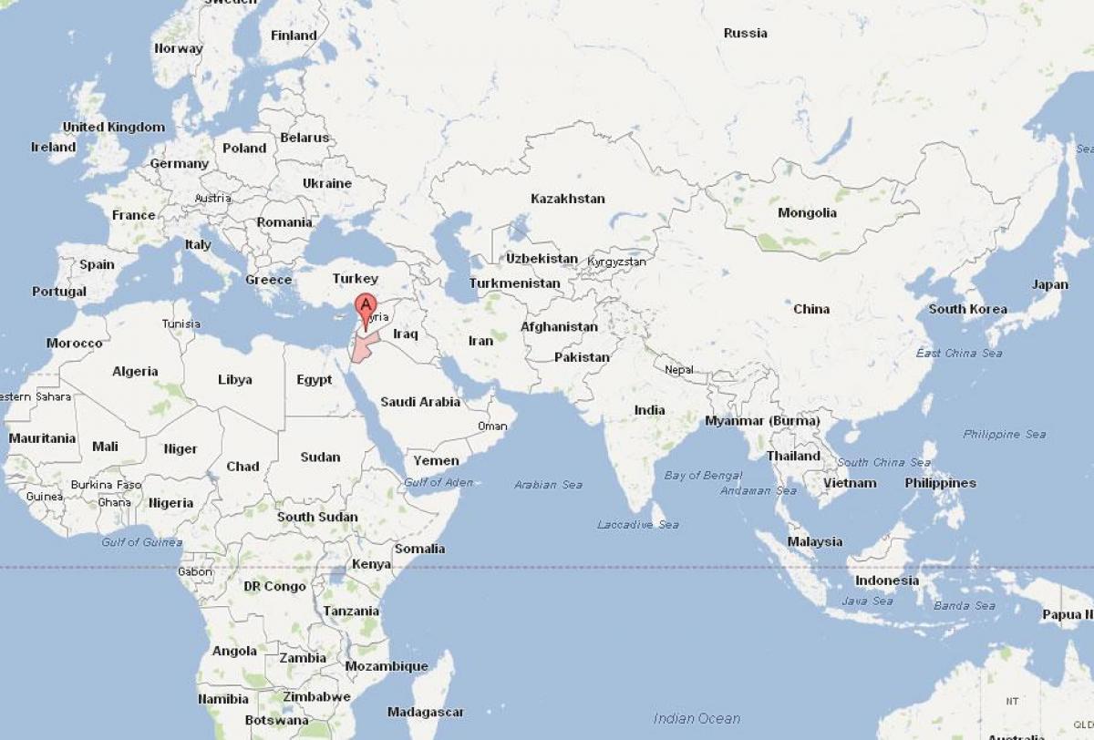 Jordan lokasi pada peta dunia