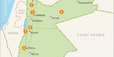 Amman Yordania pada peta
