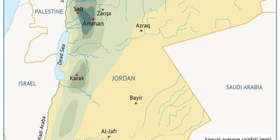 Peta dari Jordan geografi